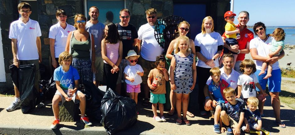 Guernsey employees undertake third beach clean